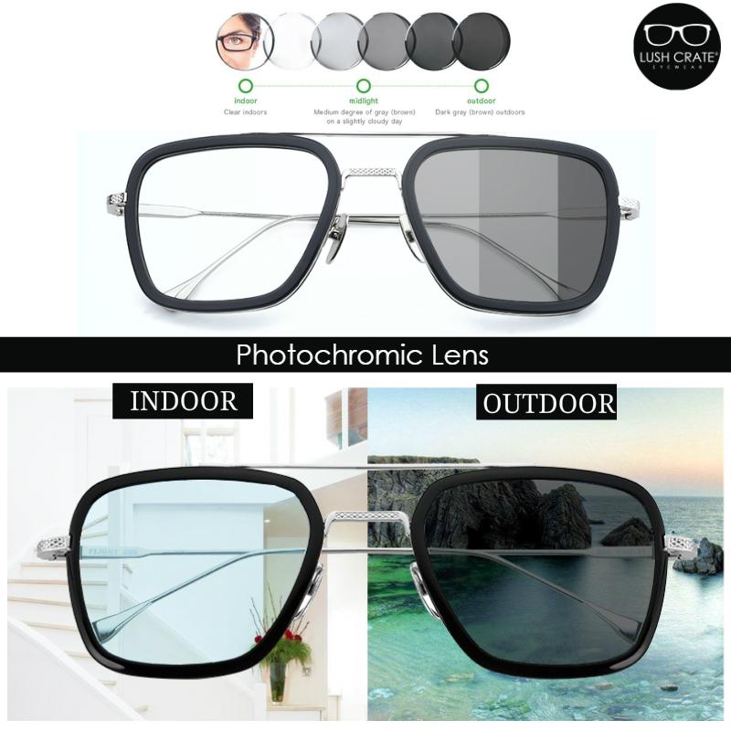 Avengers Tony Stark EDITH Sunglasses Photochromic Transition Lens