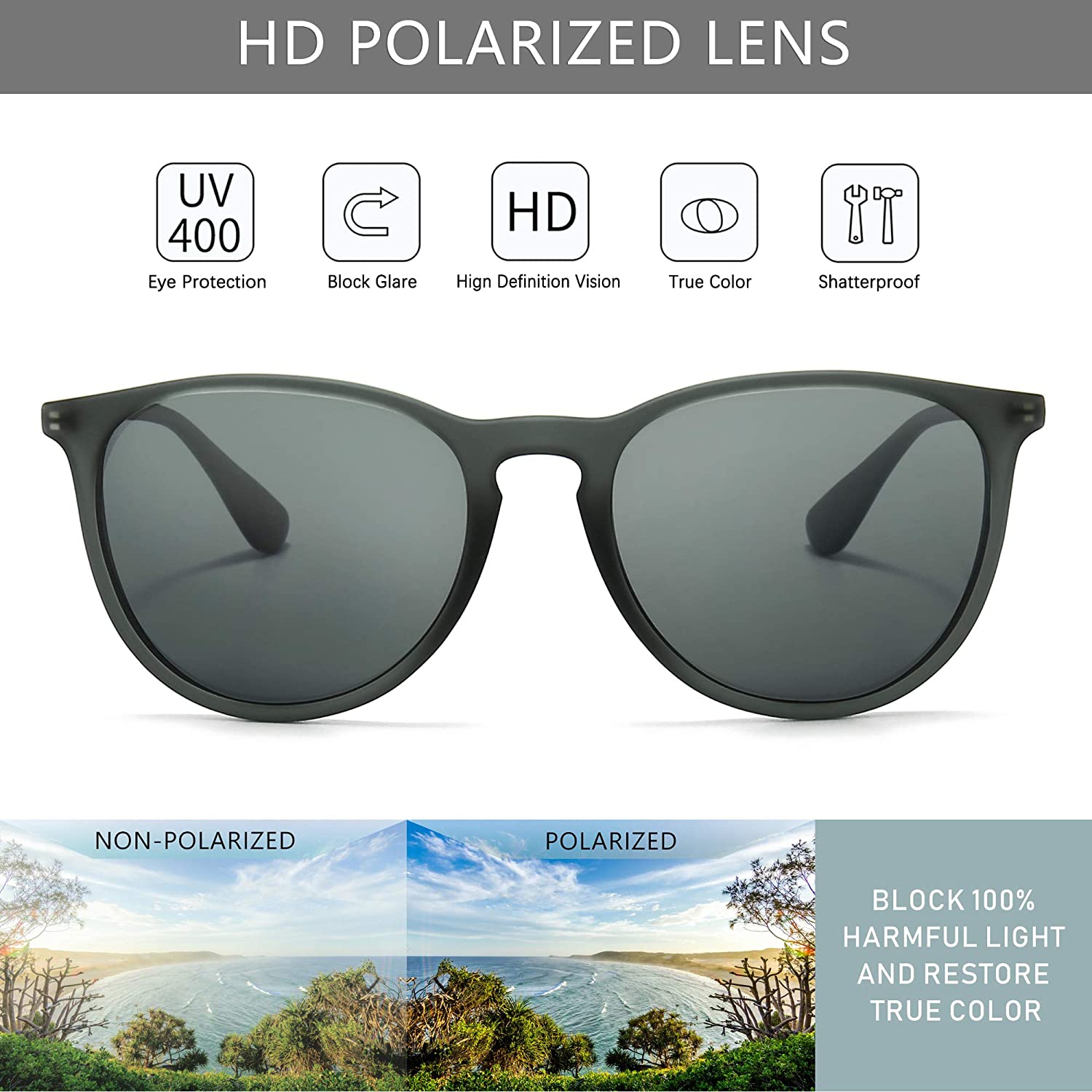 Vintage Round Sunglasses for Women Men Classic Retro Designer Style